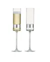 Anton Studio Designs Set Of 2 Soho Champagne Flutes, Set Of 2 In Silver