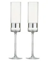 Anton Studio Designs Set Of 2 Soho Champagne Flutes In Silver