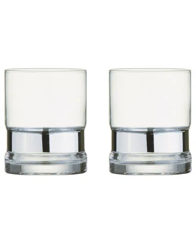 Anton Studio Designs Set Of 2 Soho Dof Tumblers In Silver
