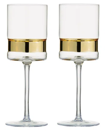 Anton Studio Designs Set Of 2 Soho Wine Glasses In Gold