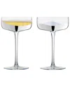 Anton Studio Designs Set Of 2 Wave Champagne Coupes In Silver