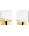 Anton Studio Designs Set Of 2 Wave Dof Tumblers In Gold