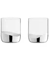 Anton Studio Designs Set Of 2 Wave Dof Tumblers In Silver