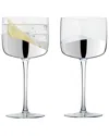Anton Studio Designs Set Of 2 Wave Gin Glasses In Silver