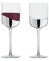 Anton Studio Designs Set Of 2 Wave Wine Glasses In Silver