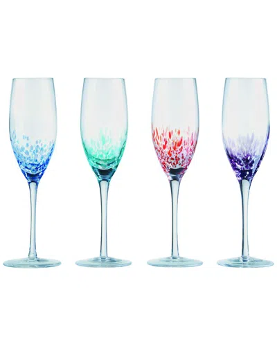 Anton Studio Designs Set Of 4 Speckle Champagne Flutes