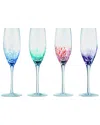 Anton Studio Designs Set Of 4 Speckle Champagne Flutes