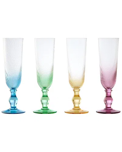 Anton Studio Designs Set Of 4 Swirl Champagne Flutes