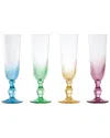 Anton Studio Designs Set Of 4 Speckle Champagne Flutes