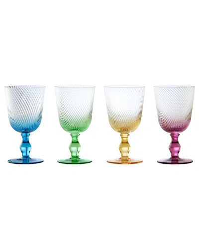 Anton Studio Designs Set Of 4 Speckle Wine Glasses In Multi