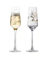Anton Studio Designs Skye Champagne Flutes, Set Of 2 In Gold
