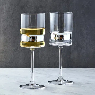 Anton Studio Designs Soho 11.75oz. Glass All Purpose Wine Glass Stemware Set In Silver