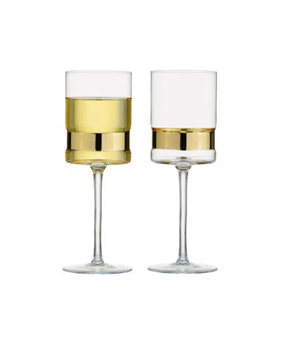 Anton Studio Designs Soho Wine Glasses, Set Of 2 In Gold