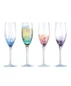 Anton Studio Designs Set Of 4 Speckle Champagne Flutes In Multicolor