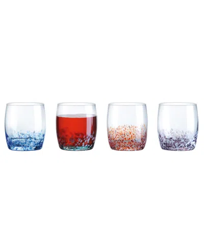 ANTON STUDIO DESIGNS SPECKLE DOUBLE OLD FASHIONED TUMBLERS, SET OF 4