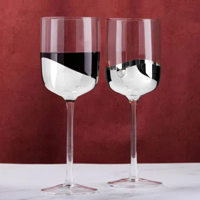Anton Studio Designs Wave 13.5oz. Wine Glass Set In Silver