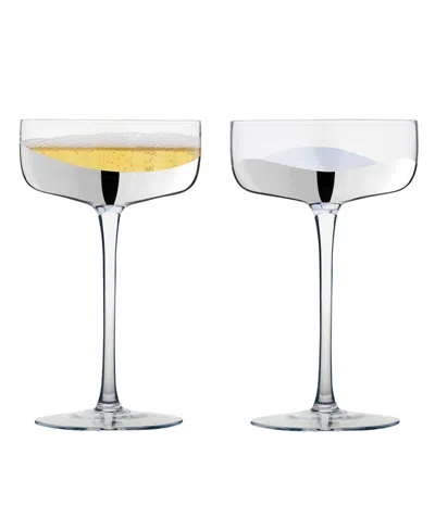 Anton Studio Designs Wave Champagne Coupes, Set Of 2 In Silver