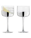 Anton Studio Designs Wave Gin Glasses, Set Of 2 In Silver