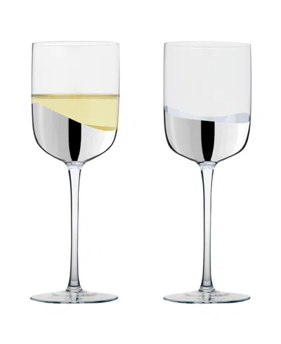 Anton Studio Designs Wave Wine Glasses, Set Of 2 In Silver