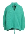 Antonella Rizza Woman Turtleneck Green Size Onesize Alpaca Wool, Wool, Polyester