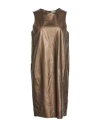 Antonella Valsecchi Woman Mini Dress Bronze Size L Polyester In Yellow