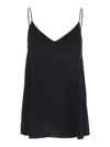 Antonelli 'abe' Black Sleeveless Top With Spaghetti Straps And V Neck