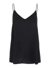 Antonelli 'abe' Black Sleeveless Top With Spaghetti Straps And V Neck In Black