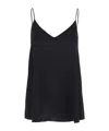 Antonelli 'abe' Black Sleeveless Top With Spaghetti Straps And V Neck In Black
