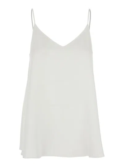 Antonelli Abe Sleeveless Top With V Neck In White