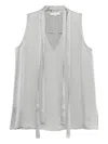 Antonelli Abelia Tie-neck Blouse In Gray