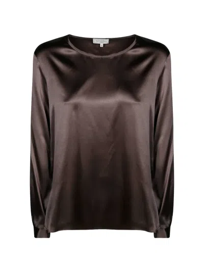 Antonelli Adige Satin-finish Blouse In Brown