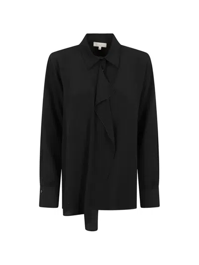 Antonelli Adria Ruffled Long-sleeve Shirt In Black
