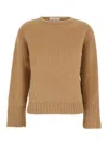 Antonelli Adriano Beige Sweater With Brushed-effect In Wool Blend Woman In Brown