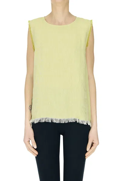 Antonelli Adrien Linen Top In Yellow