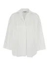 Antonelli 'alighieri' White Shirt With V Neck And Wide Sleeves In White