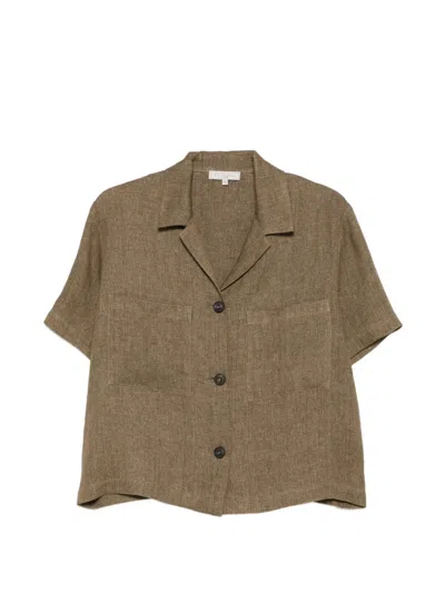 Antonelli 안나 헤링본 패턴 블라우스 In Brown