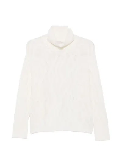 Antonelli Arcadia Cable-knit Roll-neck Sweater In White