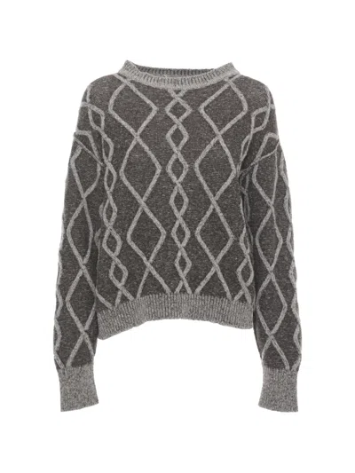 Antonelli Argyle-pattern Knitted Sweater In Black