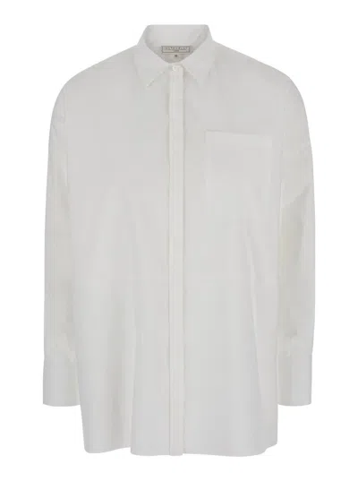 Antonelli Armagnac White Shirt With A Pocket In Cotton Woman