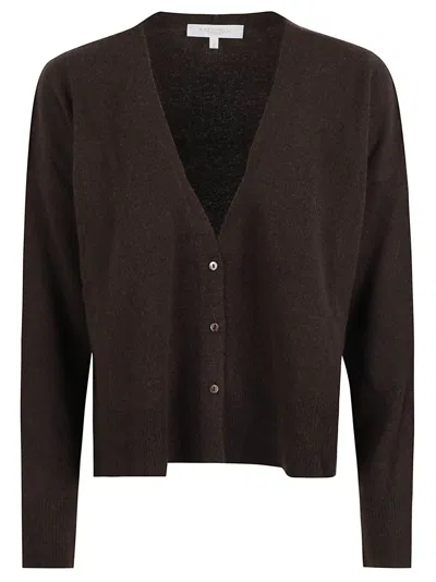 Antonelli V-neck Wool Cardigan In Brown