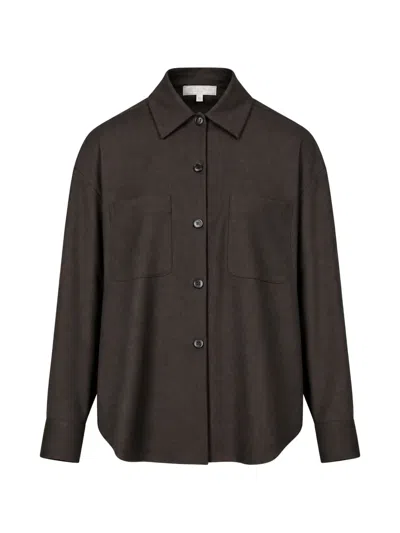 Antonelli Azalea Oversized Patch-pocket Long-sleeve Shirt In Blue