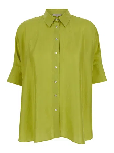 Antonelli Bassano Short Sleeved Oversize Shirt In Green