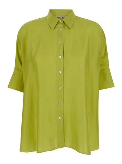 Antonelli Bassano Short Sleeves Oversized Shirt In Green