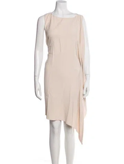 Pre-owned Antonelli Bateau Neckline Midi Length Dress W/ Tags In Neutral