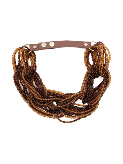 Antonelli Bead Necklace In Brown