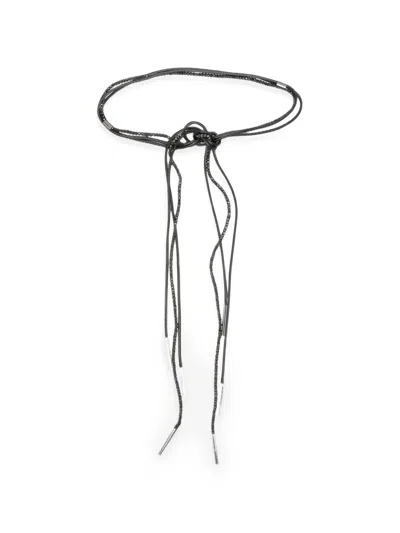 Antonelli Beaded Tie-fastening Belt In Black