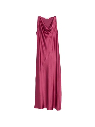 Antonelli Bead-embellished Cowl-neck Dress In Burgundy