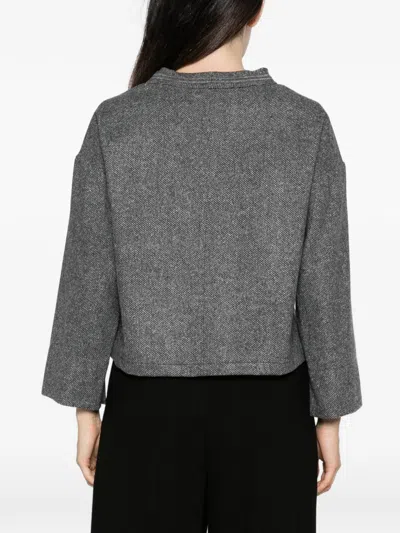 Antonelli Bead-embellished Melange-effect Sweater In Gray