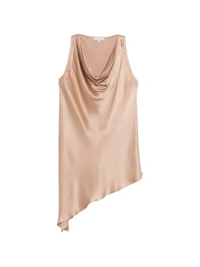 Antonelli Becky Embellished Draped Blouse In Neutral