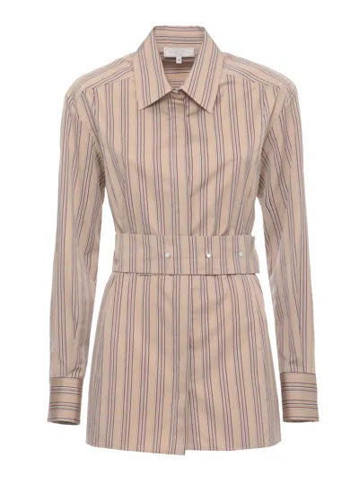 Antonelli Beige Abbie Striped Waist Belt Shirt In Multi